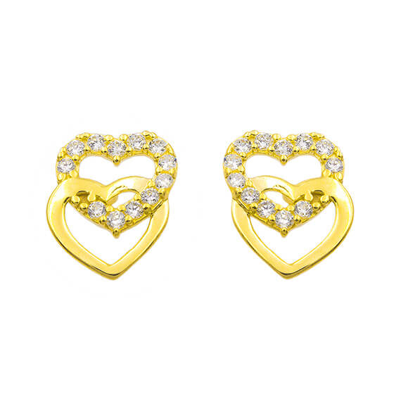 pendientes oro corazones